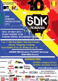 ProFM te cheama la SDK World Battle Tour, cel mai mare eveniment de street dance al anului! Inscrie-te si vino pe 18 mai la Fusion Arena Bucuresti! VIDEO