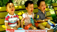 Tripletii Nicoletei Luciu, pentru prima data la frizer. Vezi cat de simpatica e cea mica si cu cine seamana