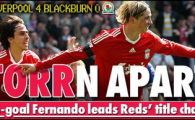 Liverpool, aproape de titlu dupa 20 de ani! Vezi dubla lui Torres din Liverpool 4-0 Blackburn