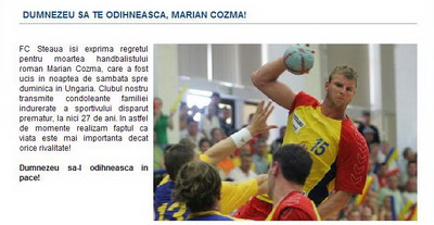 Steaua, alaturi de familia lui Cozma: "Viata este mai importanta decat orice rivalitate"!