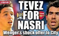Wenger propune schimbul verii in Anglia: Nasri la City si Tevez la Arsenal