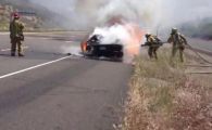 
	FOTO Faza care l-a INGROZIT pe Cristiano Ronaldo! Un Lamborghini Aventador a luat foc din senin si s-a facut SCRUM pe sosea!
