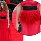 Jessica Biel a gafat! Rochie rosie transparenta si chiloti negri mari