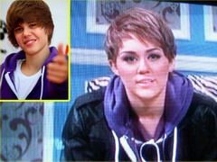 Miley Cyrus il imita pe Justin Bieber! VIDEO