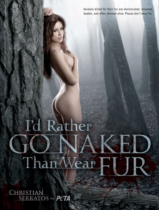 Actrita Christian Serratos, starul din Twilight, a pozat nud pentru fundatia PETA, fiind la 19 ani cea mai tanara celebritate care a hotarat sa se dezbrace pentru a protesta imptriva exploatarii animalelor in industria de fashion.