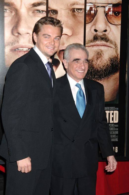 Leonardo DiCaprio si Martin Scorsese  in  2006  la premiera The Departed