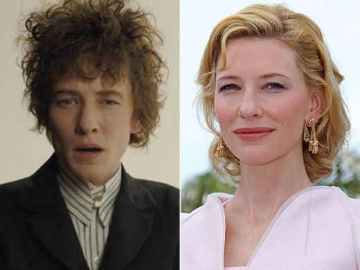 Frumoasa Cate Blanchett a renuntat la rochiile elegante pentru a oferi o aparitie de senzatie intr-un moment unic in care apare ca  Bob Dylan in filmul I'm Not There. Trasnformarea a fost incredibila, iar actrita a fost extrem de convingatoare in rol de barbat.