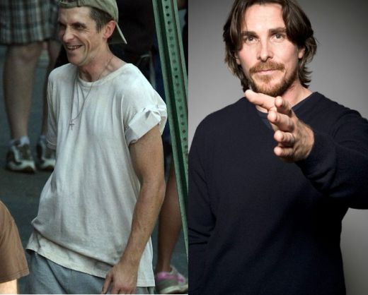 Christian Bale: Dupa ce soca pe toata lumea cu silueta scheletica in Masinistul, unde cantarea 55 de kilograme, la 1.83, Christian Bale si-a socat inca o data fanii cu rolul din The Fighter, pentru care a renuntat la muschii din Batman si a slabit enorm de mult . Acesta a si a ajuns sa cantareasca 64 de kg si si-a mai pus in palmares o transformare uluitoare, care i-a adus si premiul Oscar pentru rol secundar.