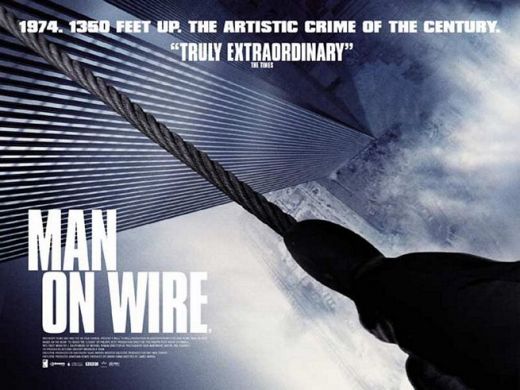 Regizat de James Marsh, documentarul Man on Wire (2008) premiat cu Oscar are 150 de recenzii pozitive