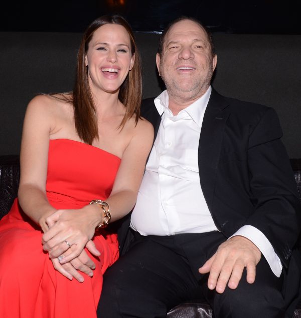 Jennifer Garner alaturi de producatorul de film Harvey Weinstein