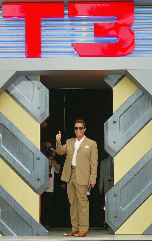 Arnold Schwarzenegger la Festivalul de Film de la Cannes din 2003

