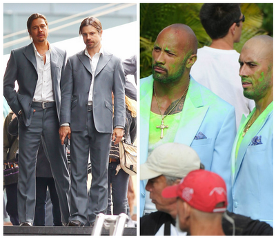 GALERIE FOTO Actorii si sosiile lor: cum arata dublurile lui Bruce Willis, Dwayne Johnson sau Brad Pitt