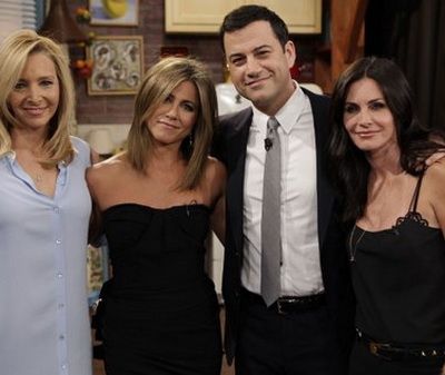 Reuniune Friends, la Jimmy Kimmel in emisiune: Jennifer Aniston, Lisa Kudrow si Courteney Cox au creat un moment special la 20 de ani de la premiera serialului