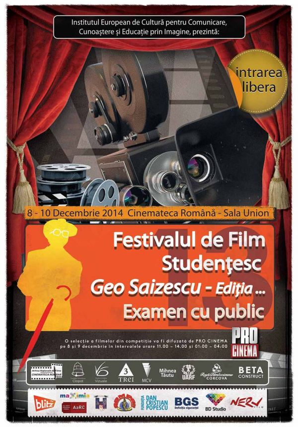 PRO CINEMA va difuza cea de-a 13-a editie a Festivalului de Film Studentesc Geo Saizescu