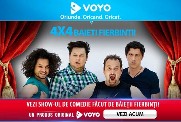 Show-ul de comedie al celor 4 baieti Fierbinti este ACUM pe Voyo.ro