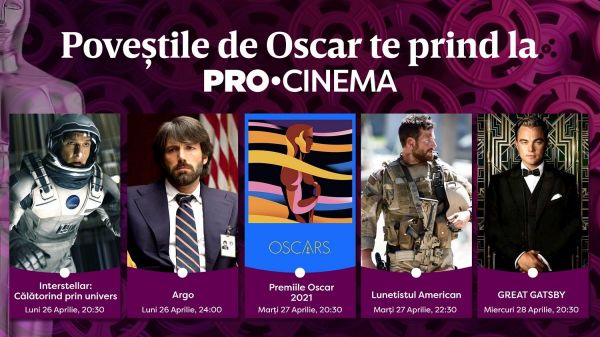 În aprilie, poveștile de Oscar sunt la PRO CINEMA. Urmărește filmele care au făcut istorie!