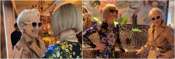 Moment iconic. Meryl Streep alias Miranda Priestly și Anna Wintour s-au întâlnit la Milano