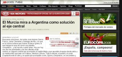 AS: "Murcia cauta inlocuitor pentru Rada in Argentina"