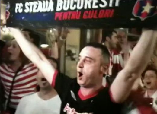 VIDEO Bascii sunt cu Steaua! <span style="color: #f00">Fanii lui Bilbao s-au INFRATIT cu galeria Stelei </span>in Centrul Vechi!