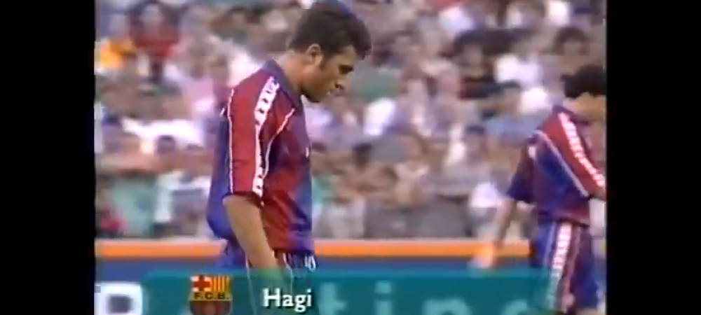 Debutul <span style="color:#f00;">GENIAL</span> al lui Gica Hagi la Barcelona, acum 21 de ani! <span style="color:#f00;">A dat o dubla de senzatie si a lovit o data bara! VIDEO</span>