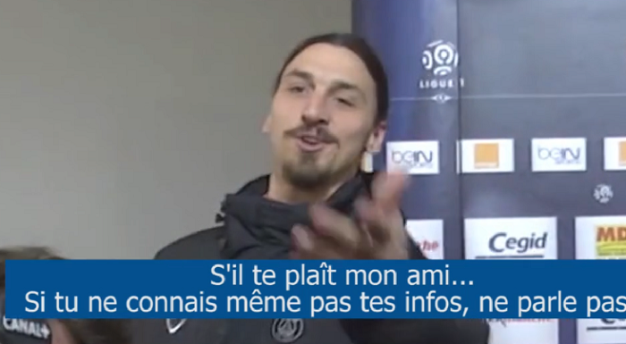 <span style="color:#f00;">VIDEO:</span> Inca un jurnalist francez terorizat de Zlatan:<span style="color:#f00;"> "Esti nepregatit, nu mai vorbi cu mine" :)</span> Ce intrebare l-a enervat: