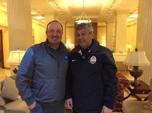 FOTO <span style="color:#f00;">Lucescu, SPION pentru Napoli in Europa League! </span>Antrenorul roman l-a vizitat pe Benitez