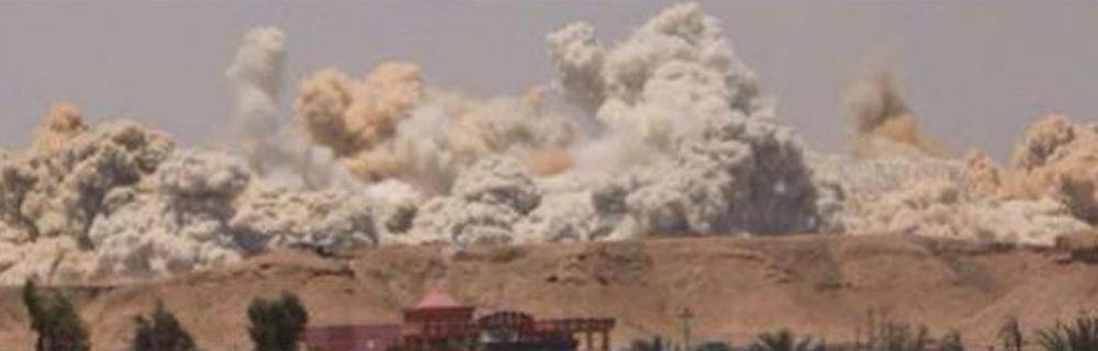 <span style="color:#f00;">IMAGINI INFIORATOARE! </span>Statul Islamic a DETONAT un stadion de 30.000 de locuri in Irak, campionatul in care Florin Costea si Daminuta joaca la echipa lui Ilie Stan
