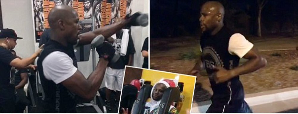 <span style="color:#f00;">Toata lumea a fost surprinsa sa se trezeasca cu Mayweather aici! </span>Unde a fugit de la sala, din timpul antrenamenului