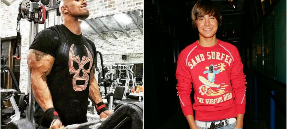 <span style="color:#f00;">Asta se intampla cand te antrenezi cu THE ROCK!</span> Transformarea fabuloasa a lui Zac Efron pentru noul rol: s-a umplut de muschi