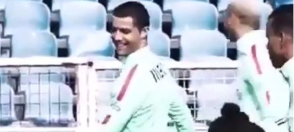 <span style="color:#f00;">Ce are Cristiano Ronaldo? :)</span> Video genial de la antrenament! Toti jucatorii se incalzeau, cand starul Realului a facut asa!<span style="color:#f00;"> VIDEO</span>