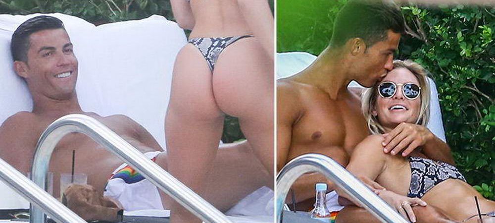 FOTO <span style="color:#f00;">Scene fierbinti cu Ronaldo si o blonda misterioasa la piscina in Miami!</span> Cum se distreaza portughezul dupa victoria de la EURO