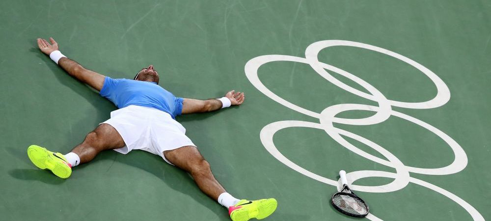 <span style="color:#f00;">S-a PRABUSIT de fericire si a inceput sa planga! </span>Dupa ce l-a invins pe Djokovic in primul tur, Del Potro l-a eliminat si pe Nadal si va juca finala la Rio cu Murray. FOTO