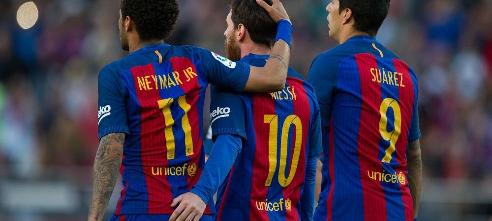 Suma imensa platita de Barcelona pentru tridentul Messi - Suarez - Neymar. <span style="color:#f00;">Cate goluri au dat in ultimul an</span>