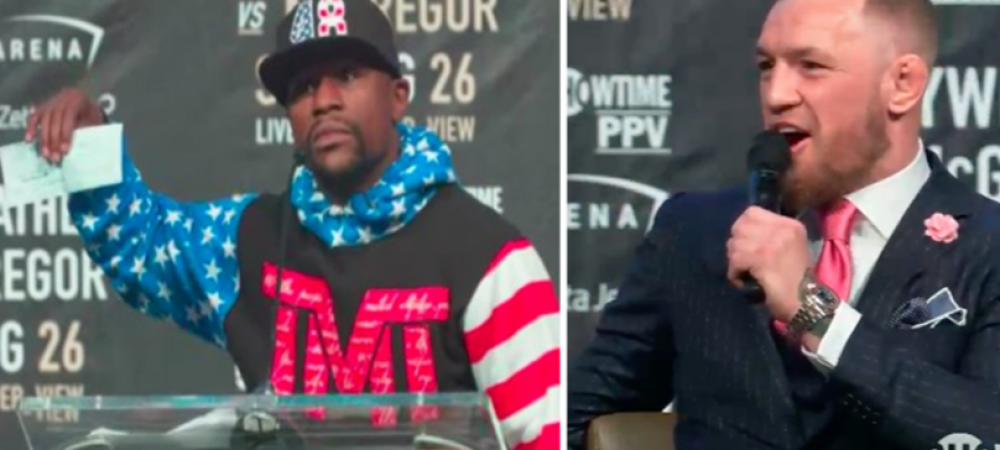 Mayweather l-a facut "sah mat" pe McGregor dintr-o propozitie, dupa ce irlandezul s-a dat in stamba la conferinta de presa