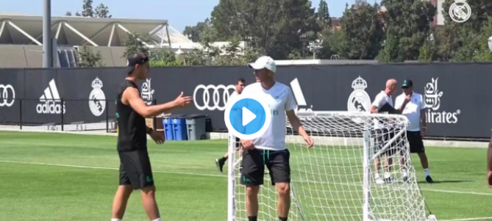Jucatorii lui Real s-au oprit din antrenament si au inceput sa il aplaude pe Morata. <span style="color:#f00;">Reactia lui Zidane cand a venit sa dea mana cu el! VIDEO</span>