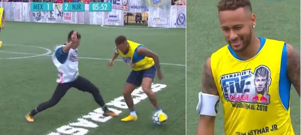 <span style="color:#f00;">A vrut sa se dea in spectacol, dar nu prea i-a iesit!</span> Faza la care un amator l-a deposedat pe Neymar dupa o serie de scheme DEGEABA