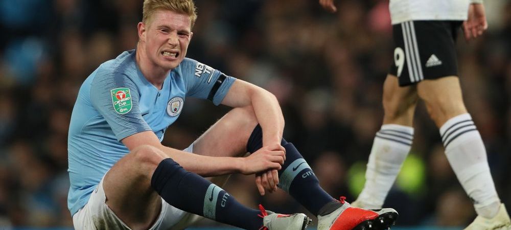 <span style="color:#f00;">Blestemul accidentarilor i-a ajuns si pe cei de la City! </span>:) Cat sta pe bara vedeta De Bruyne