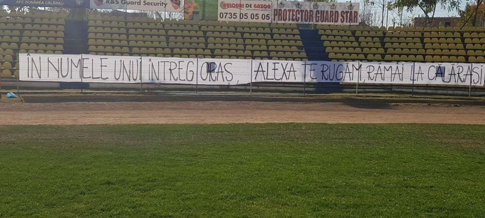 <span style="color:#f00;">ULUITOR! Suporterii Dunarii Calarasi il implora pe Alexa sa nu plece! </span>Mesajul FABULOS afisat de fani la stadion | FOTO
