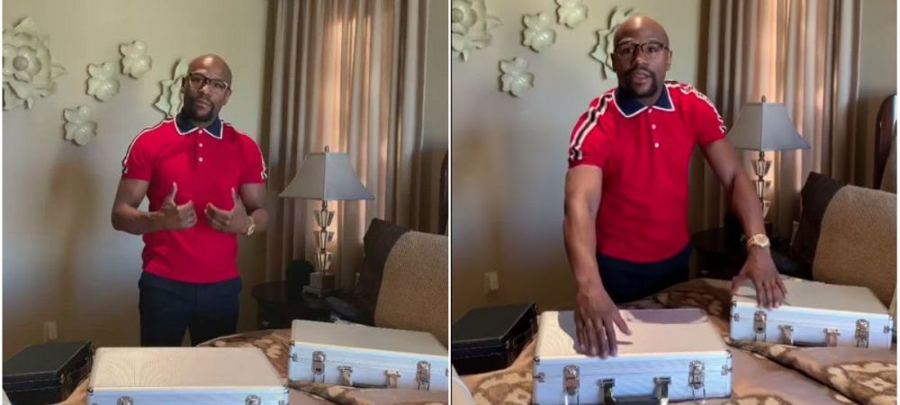 Mayweather socheaza din nou! <span style="color:#f00;">Ce se afla in cele trei valize pe care le-a adus. </span>Galerie FOTO