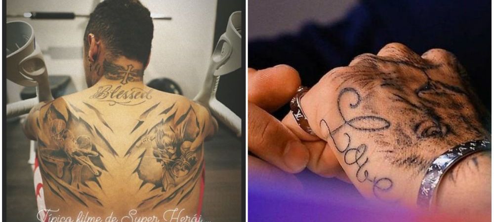 <span style="color:#f00;">O noua accidentare, un nou tatuaj! Neymar si-a facut un desen IMENS cu supereroi pe spate! </span>FOTO