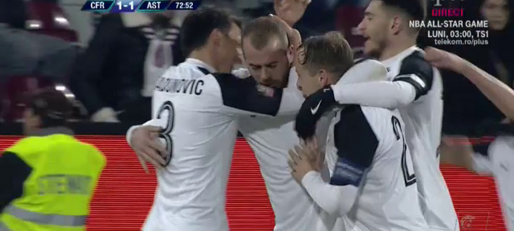<span style="color:#f00;">CFR CLUJ - ASTRA 1-1 </span>| Campioana ramane fara victorie in 2019 dupa ce a jucat 60 de minute cu un om in plus! Radunovic a egalat, Alibec a facut un meci mare