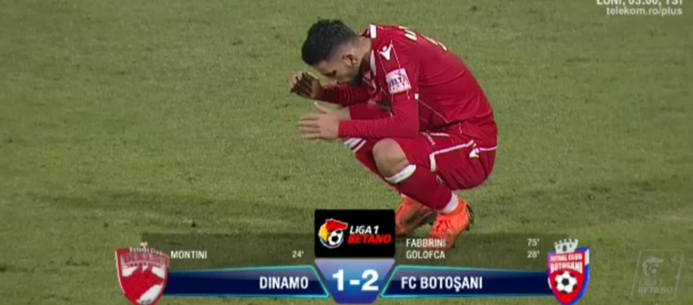 DINAMO 1-2 BOTOSANI | <span style="color:#f00;">RIP PLAY-OFF la Dinamo! Fabbrini, profesorul de DEPRESIE pentru 'caini'! AICI ai fazele meciului</span>