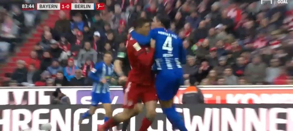 <span style="color:#f00;">"De ce ma elimini?" Fundasul lui Hertha l-a facut KO pe Lewandowski</span>, dar nu a inteles de ce a luat rosu! :))