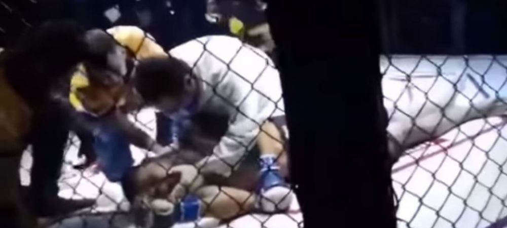 Atentie, imagini socante! <span style="color:#f00;">Un luptator MMA a murit dupa un KO brutal!</span>
