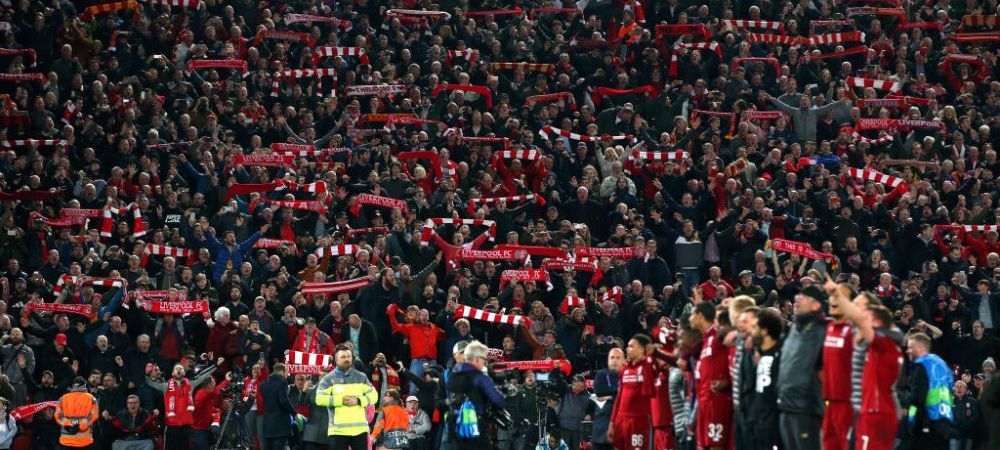 <span style="color:#f00;">Imaginile ISTORICE de pe Anfield! Fanii lui Liverpool au cantat alaturi de jucatorii lui Jurgen Klopp!</span> VIDEO