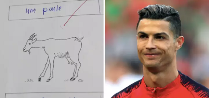 Ce a putut sa scrie un elev la testul de limba franceza! <span style="color:#f00;">Profesorul nu a gustat gluma cu Ronaldo si i-a dat nota mica :)) FOTO</span>