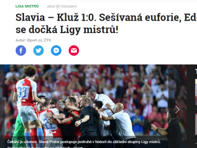 Slavia Praga Cfr 1 0 Euforie La Praga Presa Din Cehia In Extaz Dupa Ce Slavia A Eliminat O Pe Cfr Vom Juca Din Nou In Grupele Champions League Dupa 12 Ani Sport Ro
