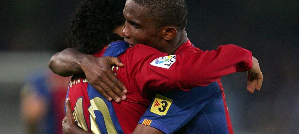 Abia si-a gasit cuvintele! Mesajul emotionant al lui Eto'o pentru Ronaldinho de ziua lui! Brazilianul inca este in inchisoare&nbsp;
