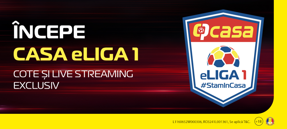Liga 1 e din nou in oferta! Pariezi pe derby-urile din Casa eLiga FIFA 20
