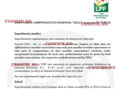 Scrisoarea Oficiala Trimisa De Lpf Dupa Anuntul Ca Liga 1 S Ar Putea Muta In Turcia Anunt De Ultima Ora Sport Ro